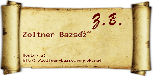 Zoltner Bazsó névjegykártya